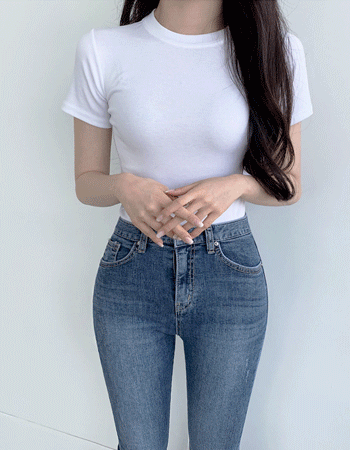 [온라인 최저가] 젠느 슬림핏 라운드넥 반팔 티셔츠 (2color)